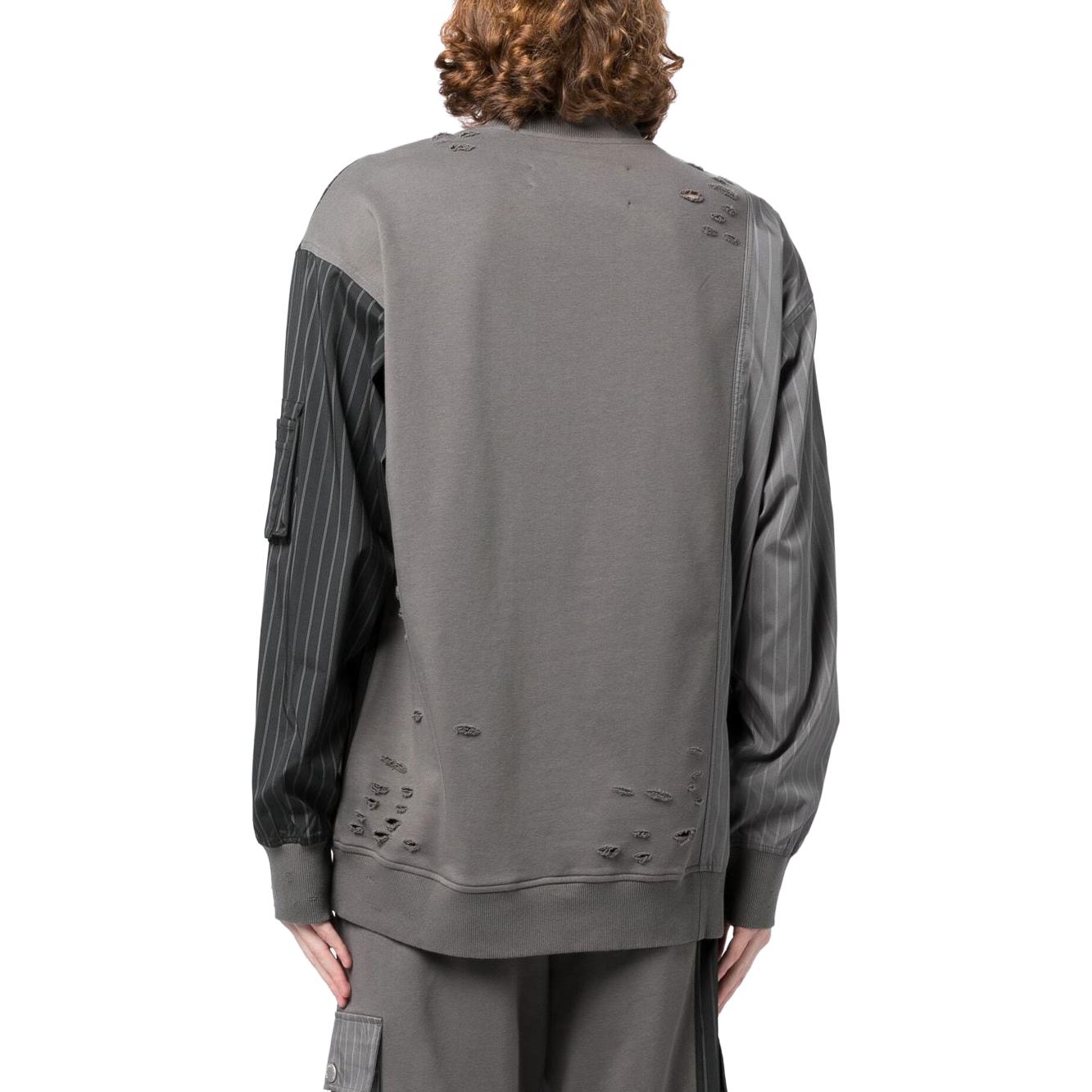 Shop Sudadera Feng Chen Wang Patchwork Crewneck - Gris FMS15SS01