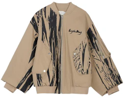 Feng Chen Wang Abstract Embroidered Brown Zip-Up Jacket for Men FF12JAC144 Feng Chen Wang Abstract Embroidered Brown Zip-Up Jacket for Men FF12JAC144
