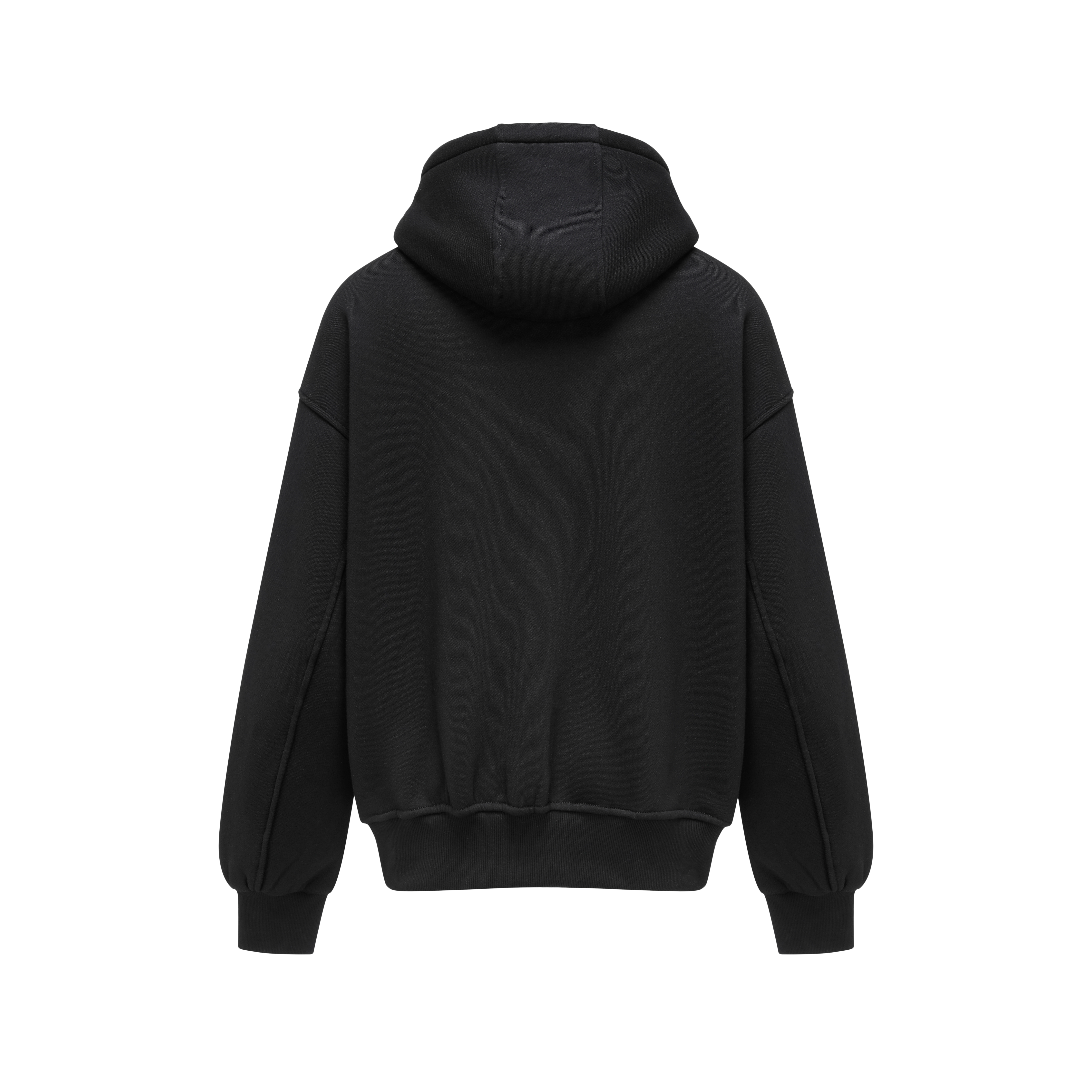 Lookbook Sudadera Negra Unisex Feng Chen Wang AW24 con Cremallera y Costuras. FUF18HD03B