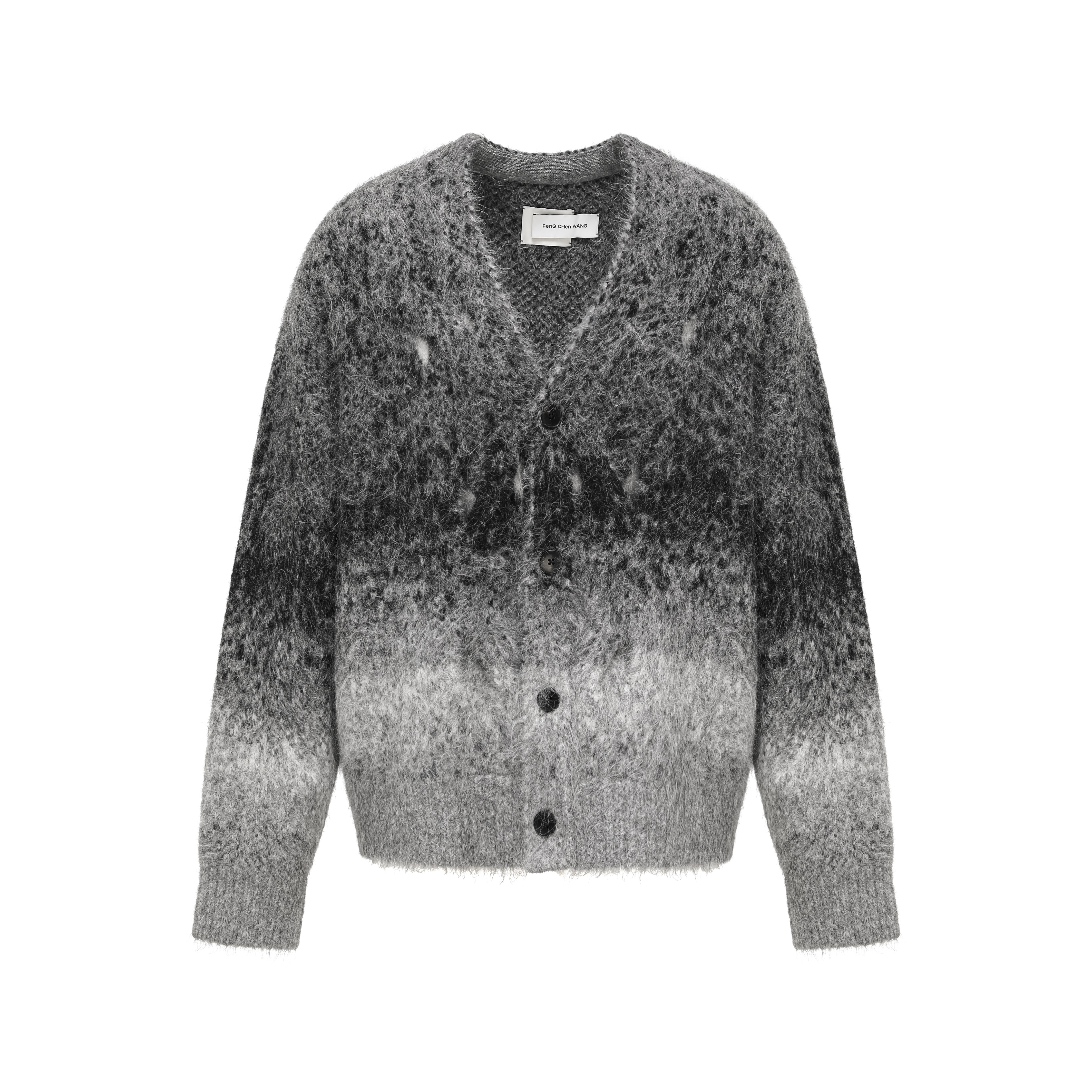Order Cárdigan Unisex Gris Oscuro Tie-Dye de Punto Feng Chen Wang AW24. FUF18KT05
