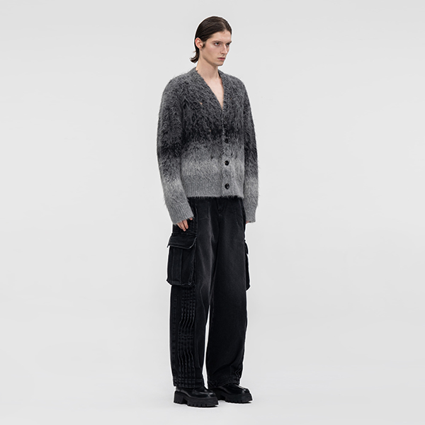 Purchase Cárdigan Unisex Gris Oscuro Tie-Dye de Punto Feng Chen Wang AW24. FUF18KT05