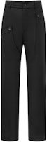 Feng Chen Wang Black Double-Waistband Straight-Leg Pants Mens. FMF16TR04 Feng Chen Wang Black Double-Waistband Straight-Leg Pants Mens. FMF16TR04