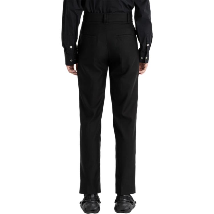 Shop Pantalones Hombre Feng Chen Wang Negro Cintura Doble Pierna Recta. FMF16TR04