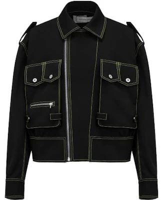 Feng Chen Wang Black Oversized Pocket Jacket with Stitch Details FMS15JK24 Buy Feng Chen Wang Black Oversized Pocket Jacket with Stitch Details FMS15JK24