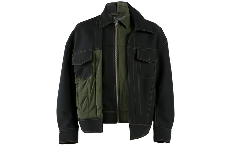 Feng Chen Wang Black Relaxed Fit Patchwork Utility Jacket FF10JAC112