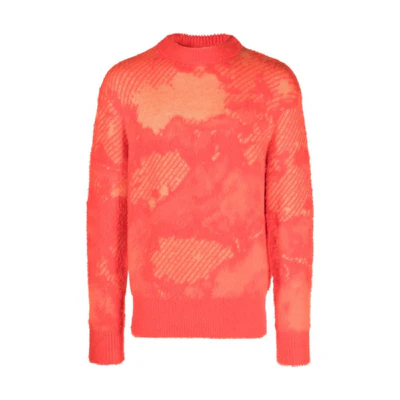 Feng Chen Wang Burnt Effect Jacquard Crewneck Sweater Men. FUF16KT08O