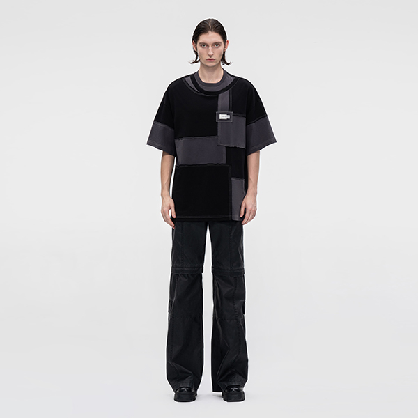 Purchase Camiseta Unisex Negra Feng Chen Wang Deconstructed Color-Block FMF18TS01