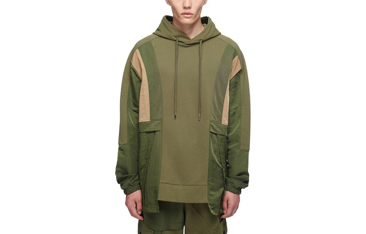 Feng Chen Wang Deconstructed Green Modern Sport Hoodie FF10HOO406