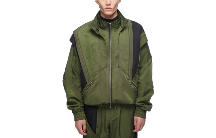Feng Chen Wang Deconstructed Modern 3D Jacket Men’s Green FF10JAC101