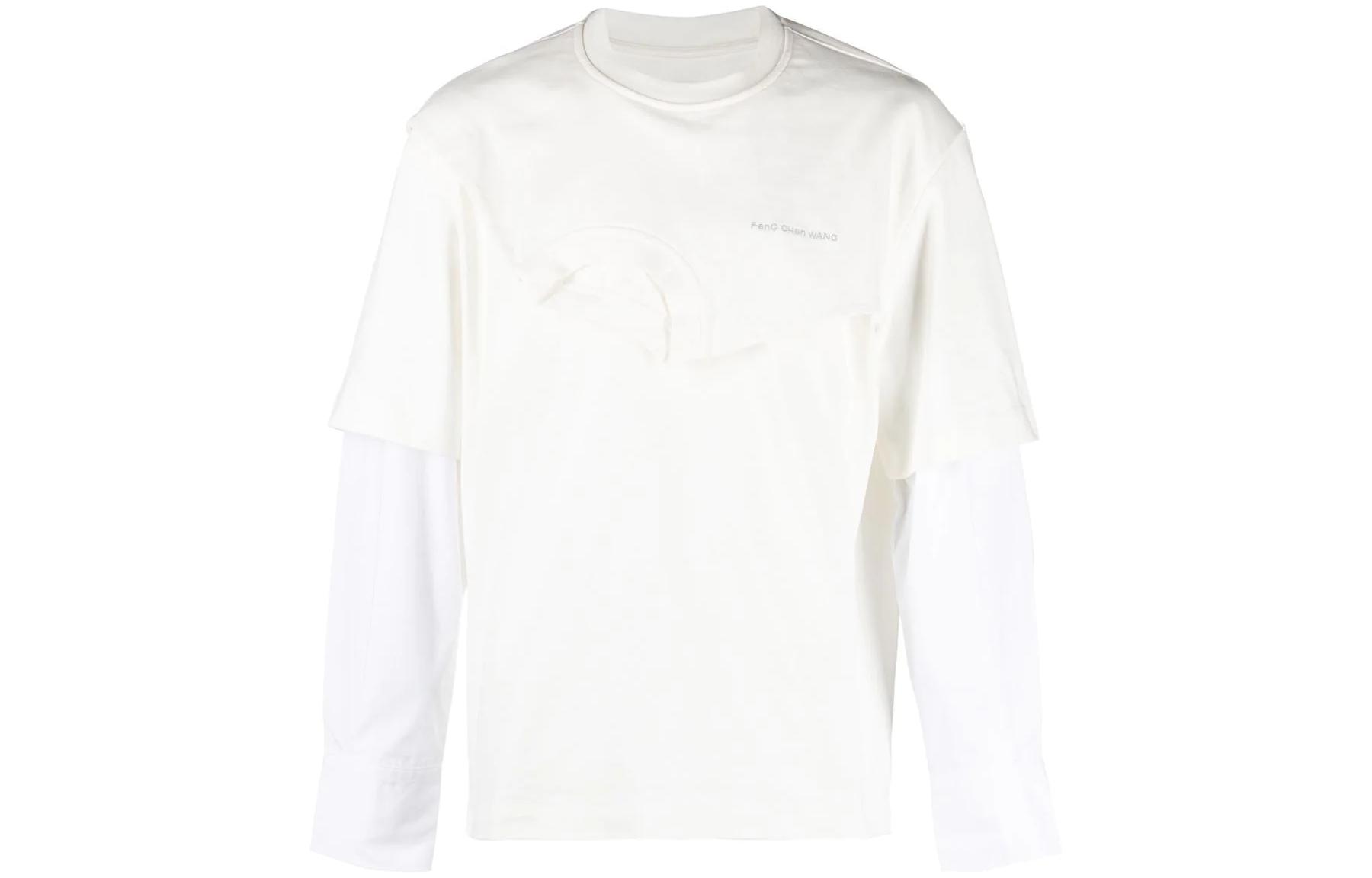 Order Sudadera Blanca de Manga Larga con Capas y Bordado Feng Chen Wang. FMF14SS04