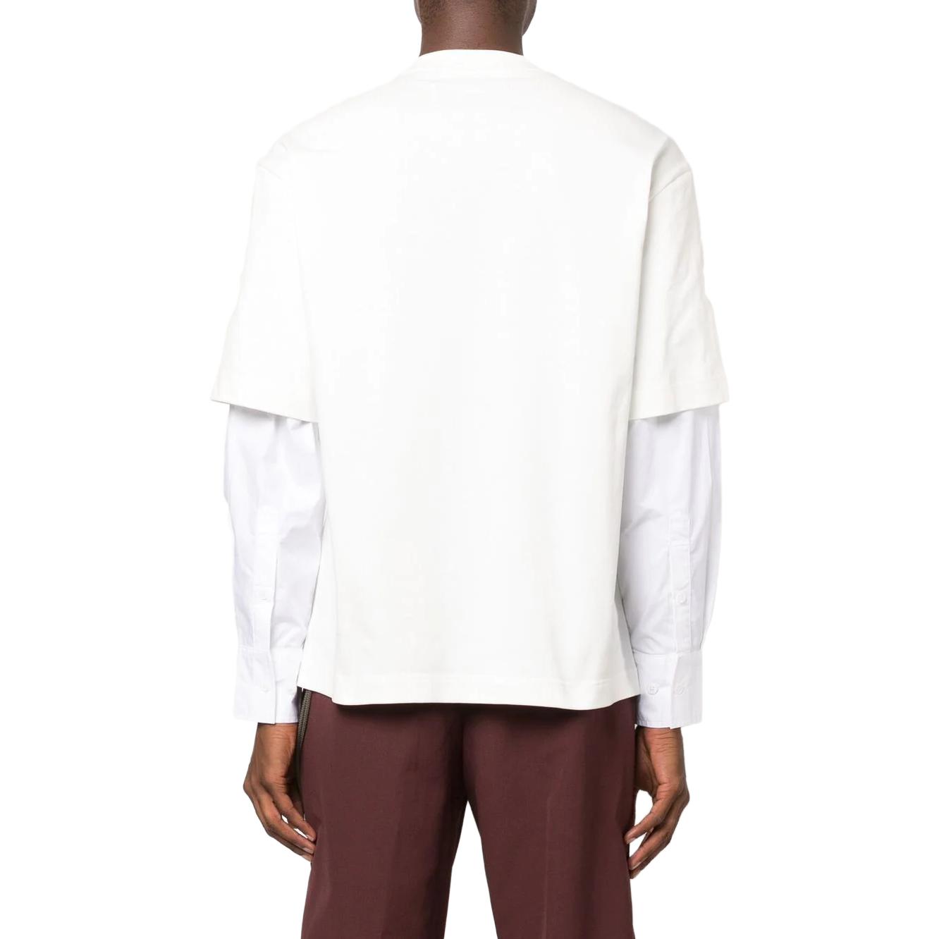 Shop Sudadera Blanca de Manga Larga con Capas y Bordado Feng Chen Wang. FMF14SS04