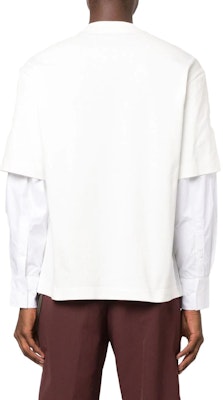 Sudadera Blanca de Manga Larga con Capas y Bordado Feng Chen Wang. FMF14SS04 Shop Sudadera Blanca de Manga Larga con Capas y Bordado Feng Chen Wang. FMF14SS04