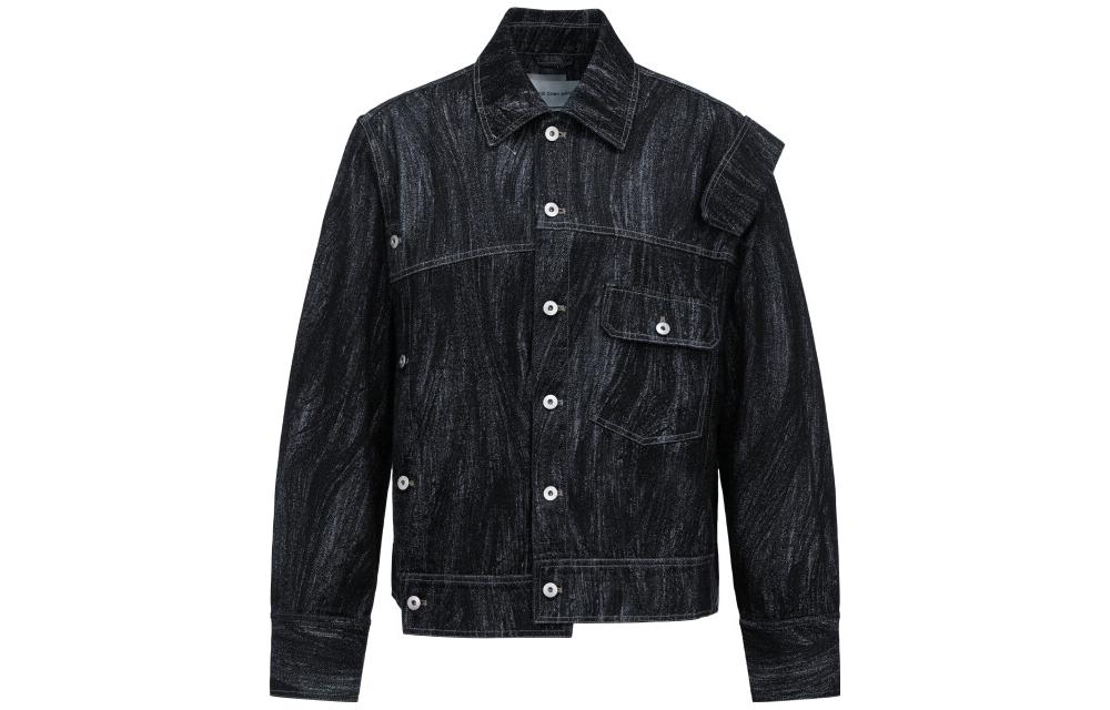 Feng Chen Wang Floral Pattern Denim Jacket Indigo Blue - FMS13JK13