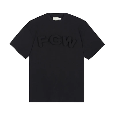 Feng Chen Wang FW21 3D Logo Unisex Oversized Black Crew Neck T-Shirt. FF12TSH711B