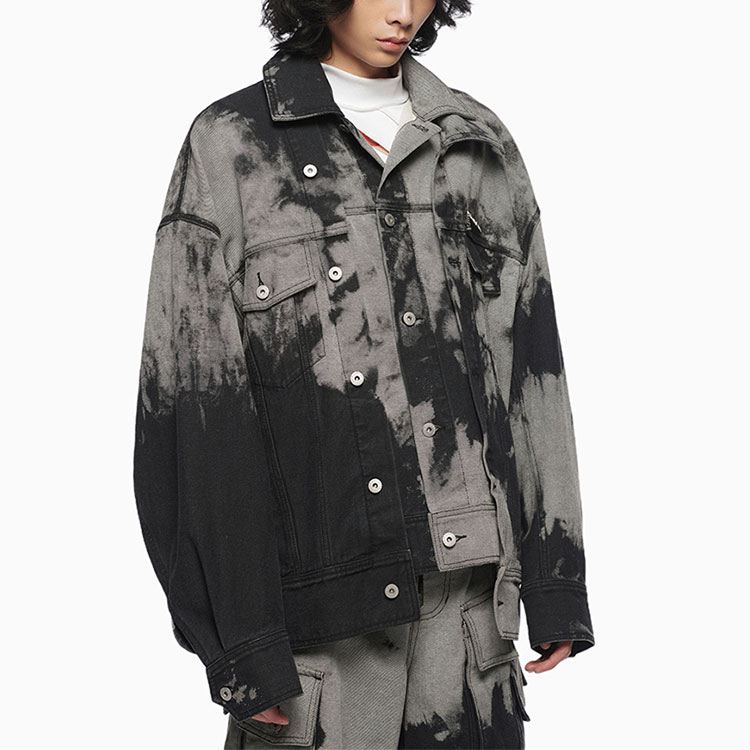 Details for Chaqueta Vaquera Desestructurada Feng Chen Wang FW21 Negro/Gris Hombre. FF12JAC123