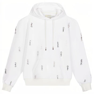 Feng Chen Wang FW21 Logo Pendant Hoodie White Male FF12HOO406W Buy Feng Chen Wang FW21 Logo Pendant Hoodie White Male FF12HOO406W