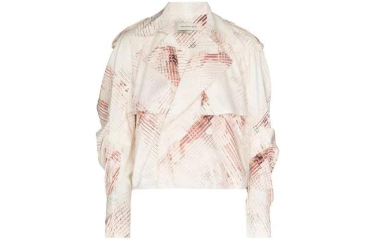Feng Chen Wang FW22 Abstract Print Double-Breasted Jacket White Menswear FS13JAC103MULTI