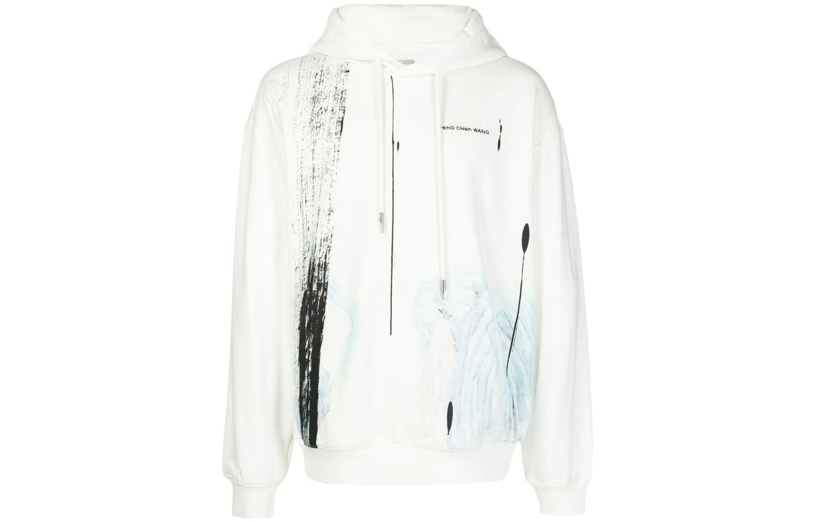 Feng Chen Wang FW22 Graphic Print Pullover Hoodie White () FMS13HD01WHITE
