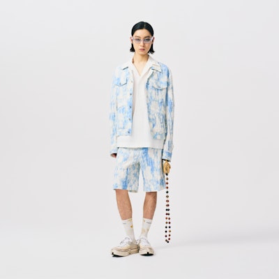 Pantalones cortos casuales azul degradado mid-waist unisex Feng Chen Wang. FUS17ST03 Shop Pantalones cortos casuales azul degradado mid-waist unisex Feng Chen Wang. FUS17ST03