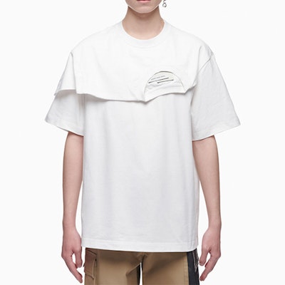 Camiseta Unisex Feng Chen Wang de Mangas Cortas y Costuras en Capas. FS11TSH724 Lookbook Camiseta Unisex Feng Chen Wang de Mangas Cortas y Costuras en Capas. FS11TSH724