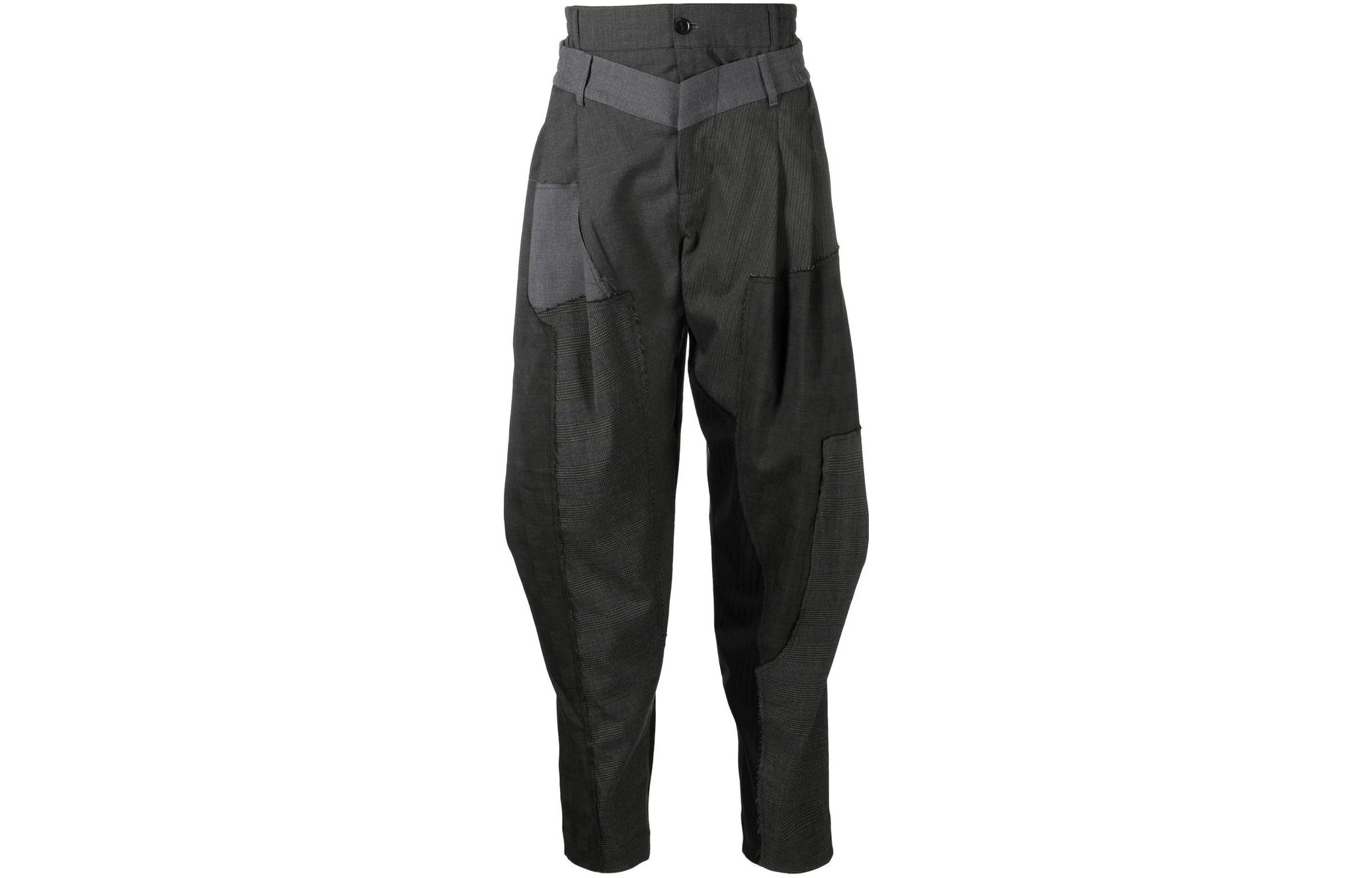 Feng Chen Wang Layered Tapered Casual Pants Men’s Charcoal Gray. FMS15TR26