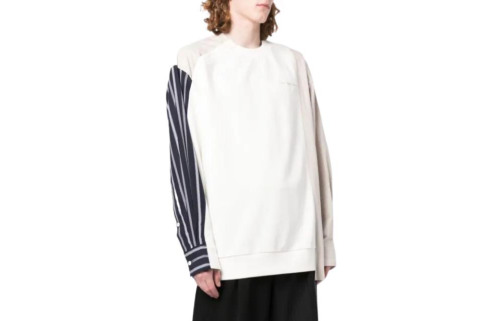 Feng Chen Wang Logo Embroidered Shirt-Stitched Sweatshirt Men Off-White FMF14SS03