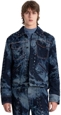 Chaqueta Vaquera Unisex Azul Marino Feng Chen Wang con Estampado Fénix y Tachuelas. FUF16JK06 Lookbook Chaqueta Vaquera Unisex Azul Marino Feng Chen Wang con Estampado Fénix y Tachuelas. FUF16JK06