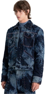 Chaqueta Vaquera Unisex Azul Marino Feng Chen Wang con Estampado Fénix y Tachuelas. FUF16JK06 Purchase Chaqueta Vaquera Unisex Azul Marino Feng Chen Wang con Estampado Fénix y Tachuelas. FUF16JK06