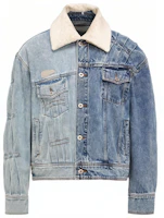 Feng Chen Wang Pleated Oversized Denim Jacket Unisex Blue FUF14JK22 Feng Chen Wang Pleated Oversized Denim Jacket Unisex Blue FUF14JK22
