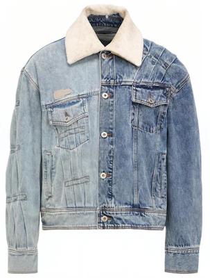 Feng Chen Wang Pleated Oversized Denim Jacket Unisex Blue FUF14JK22 Buy Feng Chen Wang Pleated Oversized Denim Jacket Unisex Blue FUF14JK22