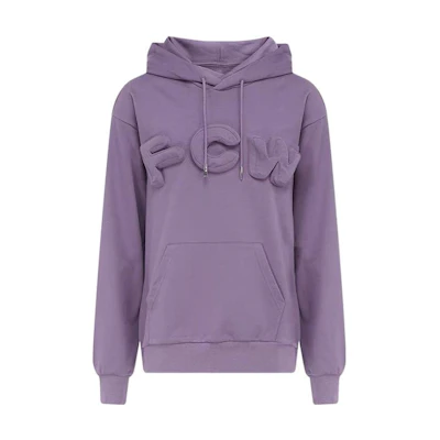 FENG CHEN WANG Purple Logo 3D Letter Hoodie for Men. FF12HOO410