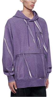 Feng Chen Wang Purple Logo Embroidered Pleated Hoodie Unisex FF12HOO402P Buy Feng Chen Wang Purple Logo Embroidered Pleated Hoodie Unisex FF12HOO402P