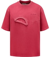 Feng Chen Wang Red Deconstructed 2-in-1 Double Collar T-Shirt for Men. FMF16TS01 Feng Chen Wang Red Deconstructed 2-in-1 Double Collar T-Shirt for Men. FMF16TS01
