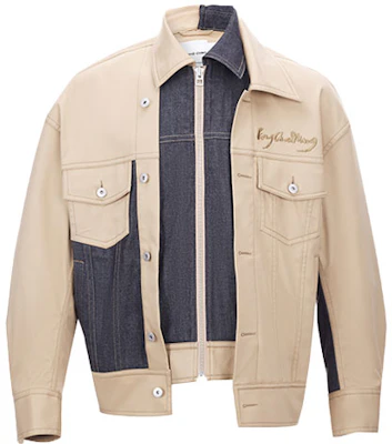 Feng Chen Wang SS21 Patchwork Loose Logo Colorblock Jacket Khaki Menswear FS11JAC133 Buy Feng Chen Wang SS21 Patchwork Loose Logo Colorblock Jacket Khaki Menswear FS11JAC133
