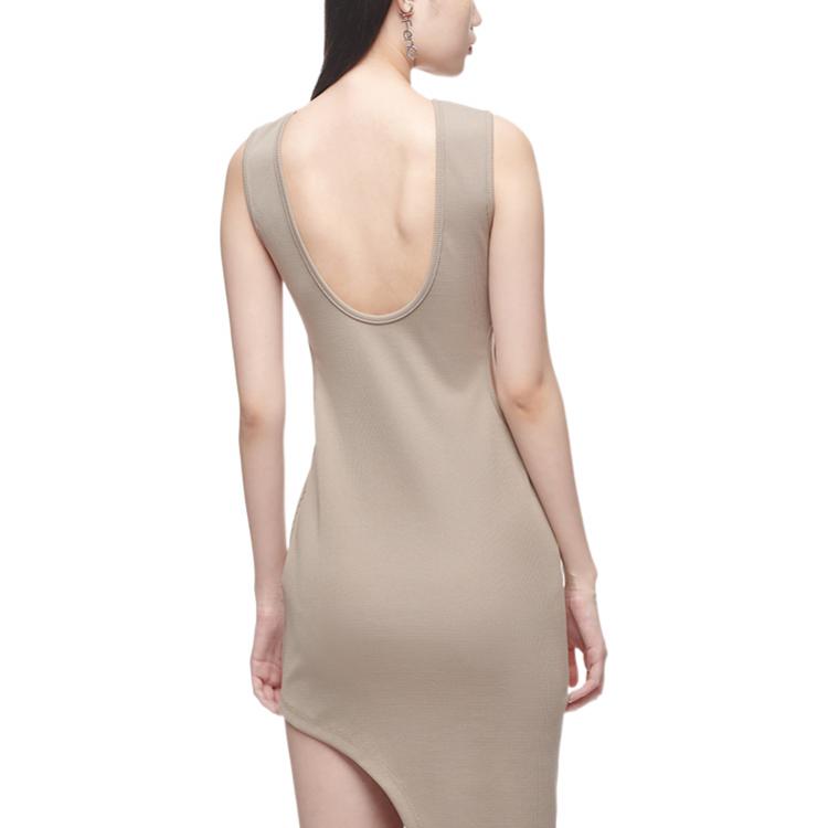 Purchase Vestido Midi Sin Mangas Línea A SS21 FENG CHEN WANG Punto Elástico Caqui FS11DRE1807