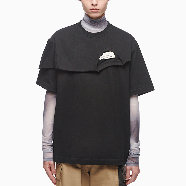 Shop Camiseta Unisex Negra de Punto Manga Corta Cuello Redondo FENG CHEN WANG SS21. FS11TSH725