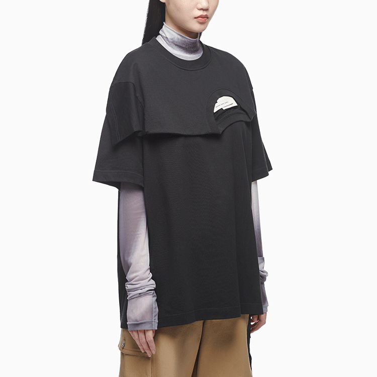 Details for Camiseta Unisex Negra de Punto Manga Corta Cuello Redondo FENG CHEN WANG SS21. FS11TSH725