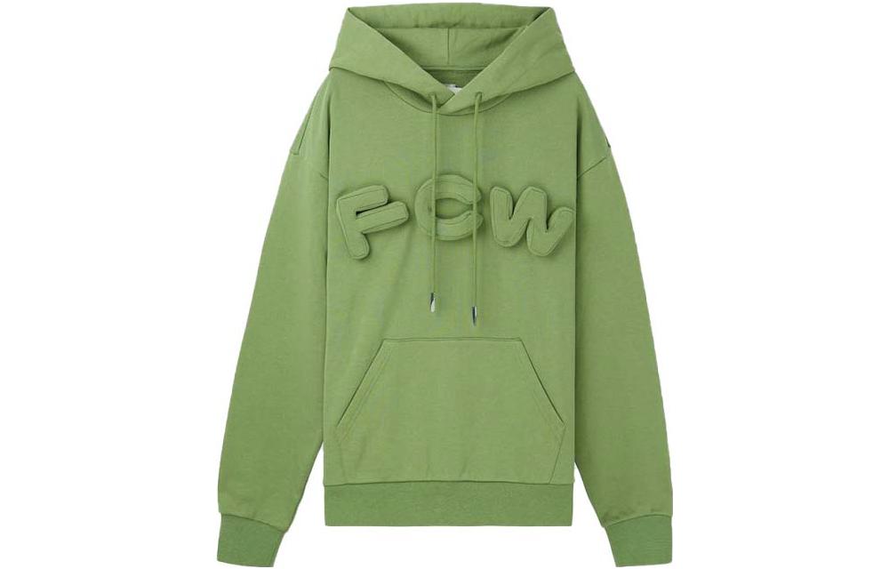 Feng Chen Wang SS22 3D FCW Logo Solid Green Hoodie for Men FMS13HD05G