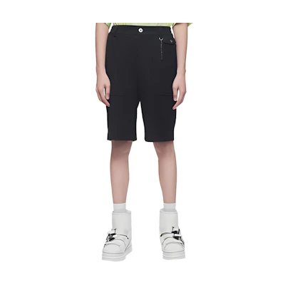 Feng Chen Wang SS22 Black Deconstructed Patchwork Shorts. FS13SHO603