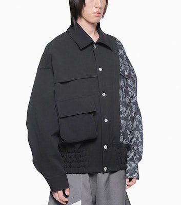 FENG CHEN WANG SS22 Chaqueta Negra con Diseño de Malla de Lino. FMS13JK10 Shop FENG CHEN WANG SS22 Chaqueta Negra con Diseño de Malla de Lino. FMS13JK10