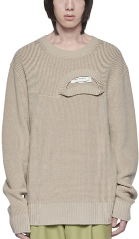 feng-chen-wang-ss-22-deconstructed-double-collar-wool-sweater-khaki-fms-13-kt-01