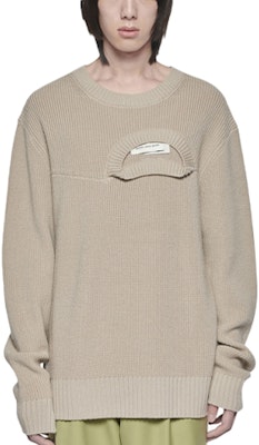 Suéter de Lana Caqui con Cuello Doble Desestructurado Feng Chen Wang SS22. FMS13KT01 Buy Suéter de Lana Caqui con Cuello Doble Desestructurado Feng Chen Wang SS22. FMS13KT01