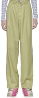 FENG CHEN WANG SS22 Green Solid Drawstring Straight-Leg Pants FMS13TR23 FENG CHEN WANG SS22 Green Solid Drawstring Straight-Leg Pants FMS13TR23