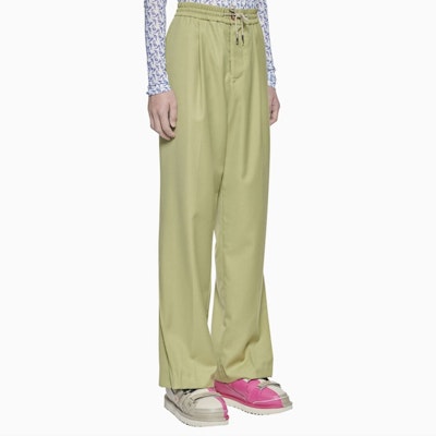 Pantalones Verdes Rectos con Cordón FENG CHEN WANG SS22 FMS13TR23 Purchase Pantalones Verdes Rectos con Cordón FENG CHEN WANG SS22 FMS13TR23