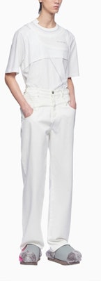 Feng Chen Wang SS22 Camiseta Blanca Deconstruida con Bloques de Color. FS13TSH709W Lookbook Feng Chen Wang SS22 Camiseta Blanca Deconstruida con Bloques de Color. FS13TSH709W