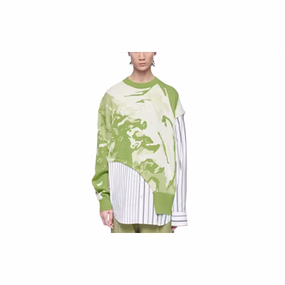 FENG CHEN WANG SS22 Wool Sweater Colorblock Pullover Long Sleeve. FMS13KT04G