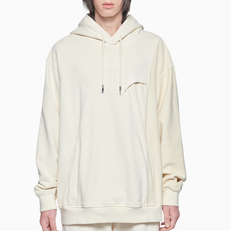 Details for FENG CHEN WANG SS22 Sudadera con Capucha Beige Colorblock. FS13HOO403