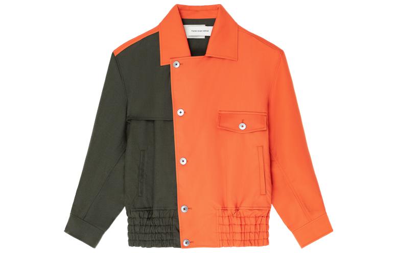 Feng Chen Wang SS22 Color-Block Collared Jacket Orange Menswear FMS13JK05