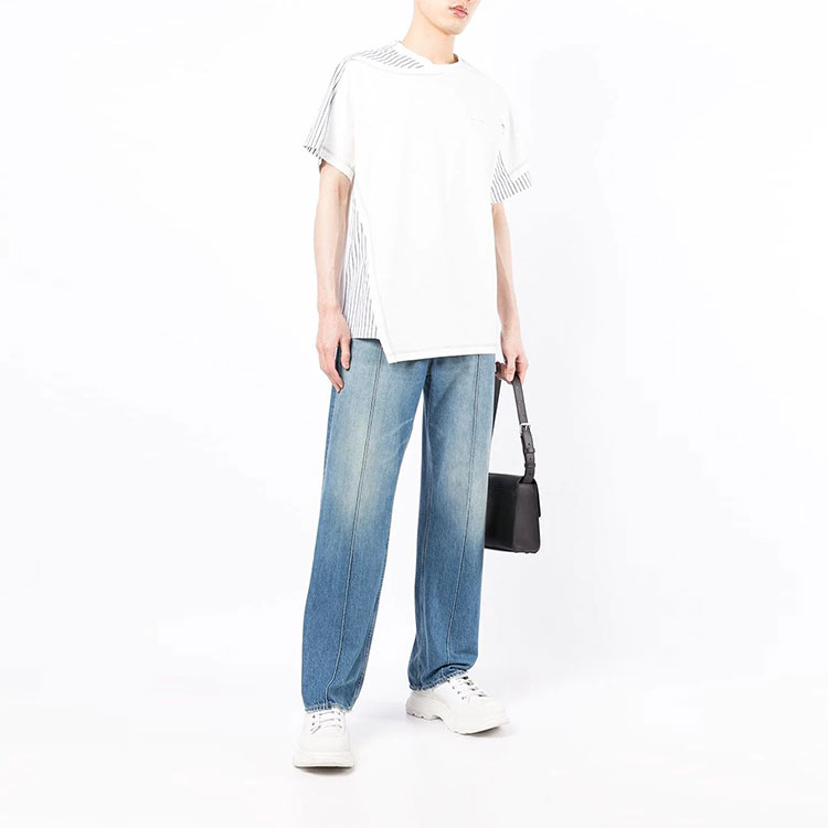 Purchase Camiseta Blanca Feng Chen Wang SS22 Colorblock Deconstructed Crewneck. FS13TSH710