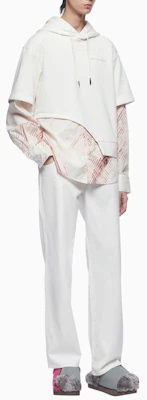 Feng Chen Wang SS22 拼接解構設計連帽衫 白色 男款 FS13HOO401 Shop Feng Chen Wang SS22 拼接解構設計連帽衫 白色 男款 FS13HOO401